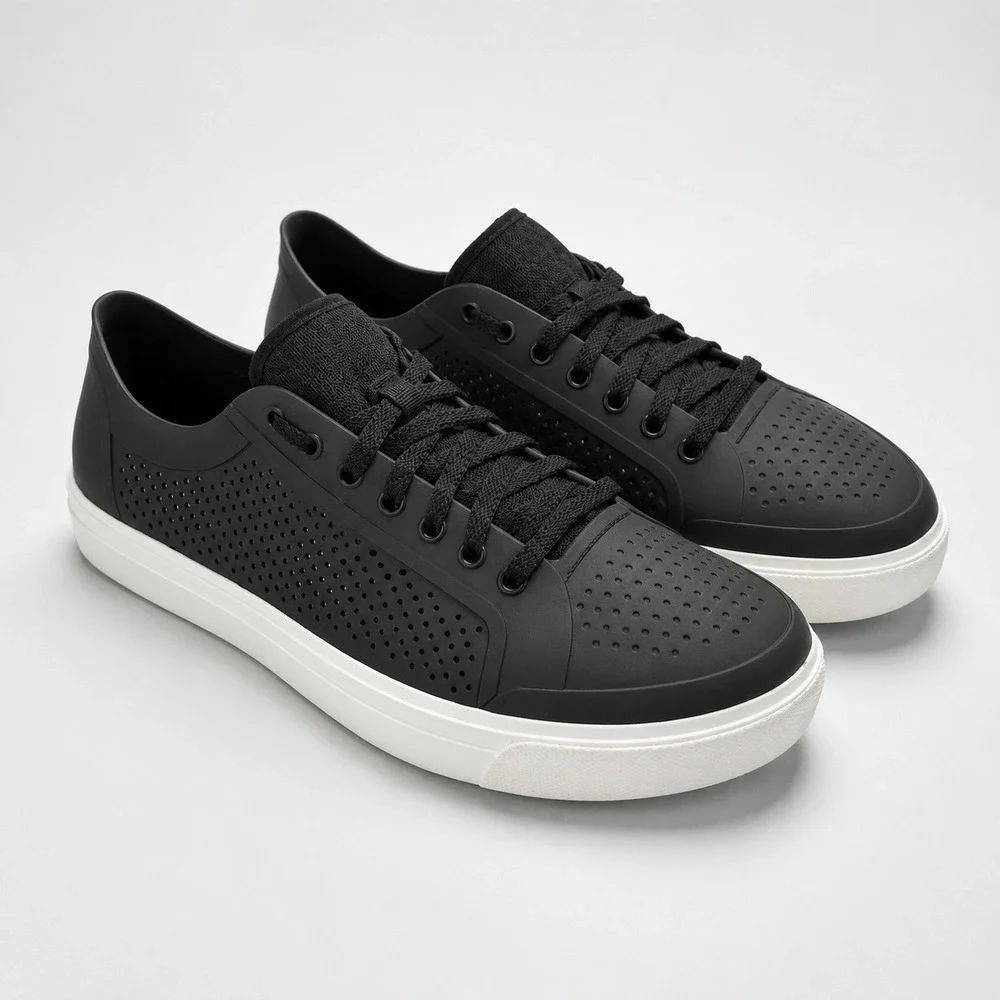 Crocs CitiLane Roka Court Black White Perforated Low Top Sneaker Men's Size 13